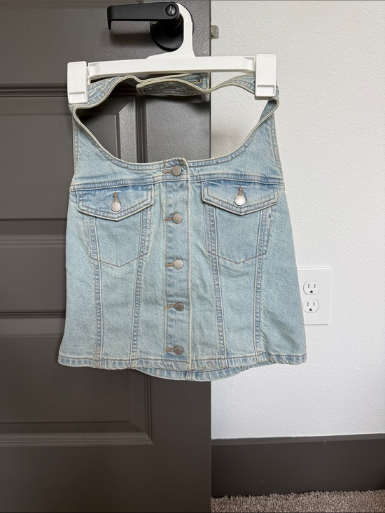Universal Thread Jackets & Blazers - Universal Thread Light Wash Denim Halter Jean Top
